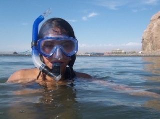 Snorkeleando en la playa